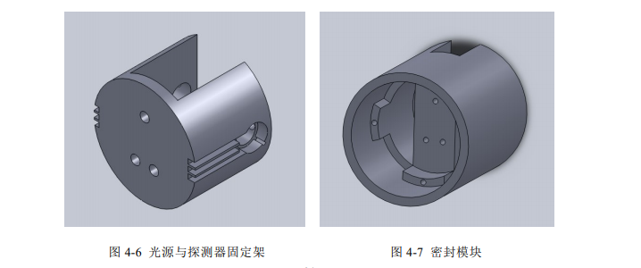 图 4-6 光源与探测器牢靠架 图 4-7 密封模块