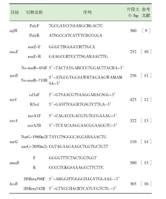 表3 氮循环功能基因引物